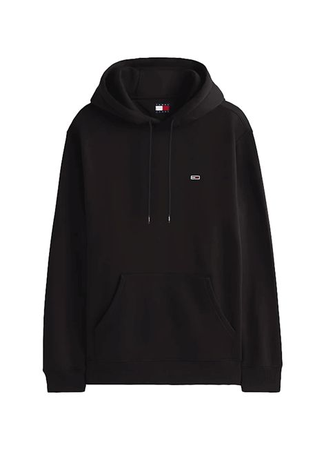 Felpa Tommy Hilfiger Reg Flag con Cappuccio Nero Uomo TOMMY HILFIGER | Felpe | DM0DM20742-BDS